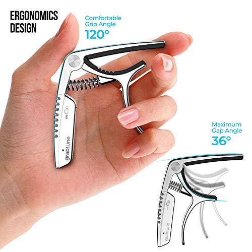 Personality Advanced Capo-Tuner 2-in-1 for Acoustic Guitar with USB Rechargeable Battery/LED Edge Lighting Display Guitar Capo U