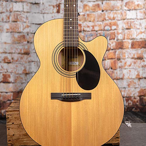 Jasmine S34C NEX Cutaway Acoustic Guitar - Natural Bundle with Gig Bag, Strings, Tuner, Strap, Picks, Instructional Book, DVD, a