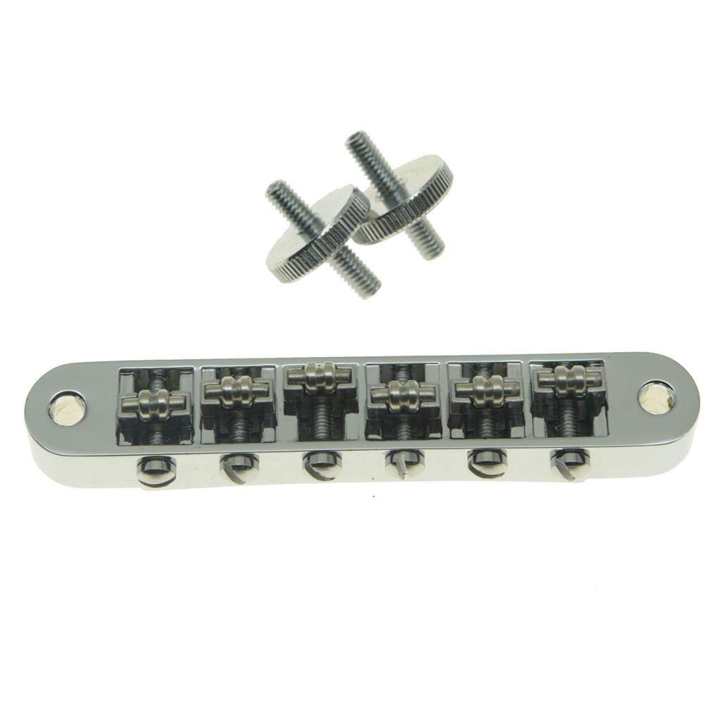 Dopro Chrome Guitar Roller Saddle Bridge Tune-O-Matic Bridge For Usa Les Paul,Sg,Es Dot,Gretsch Bigsby T-O-M With M4 Posts