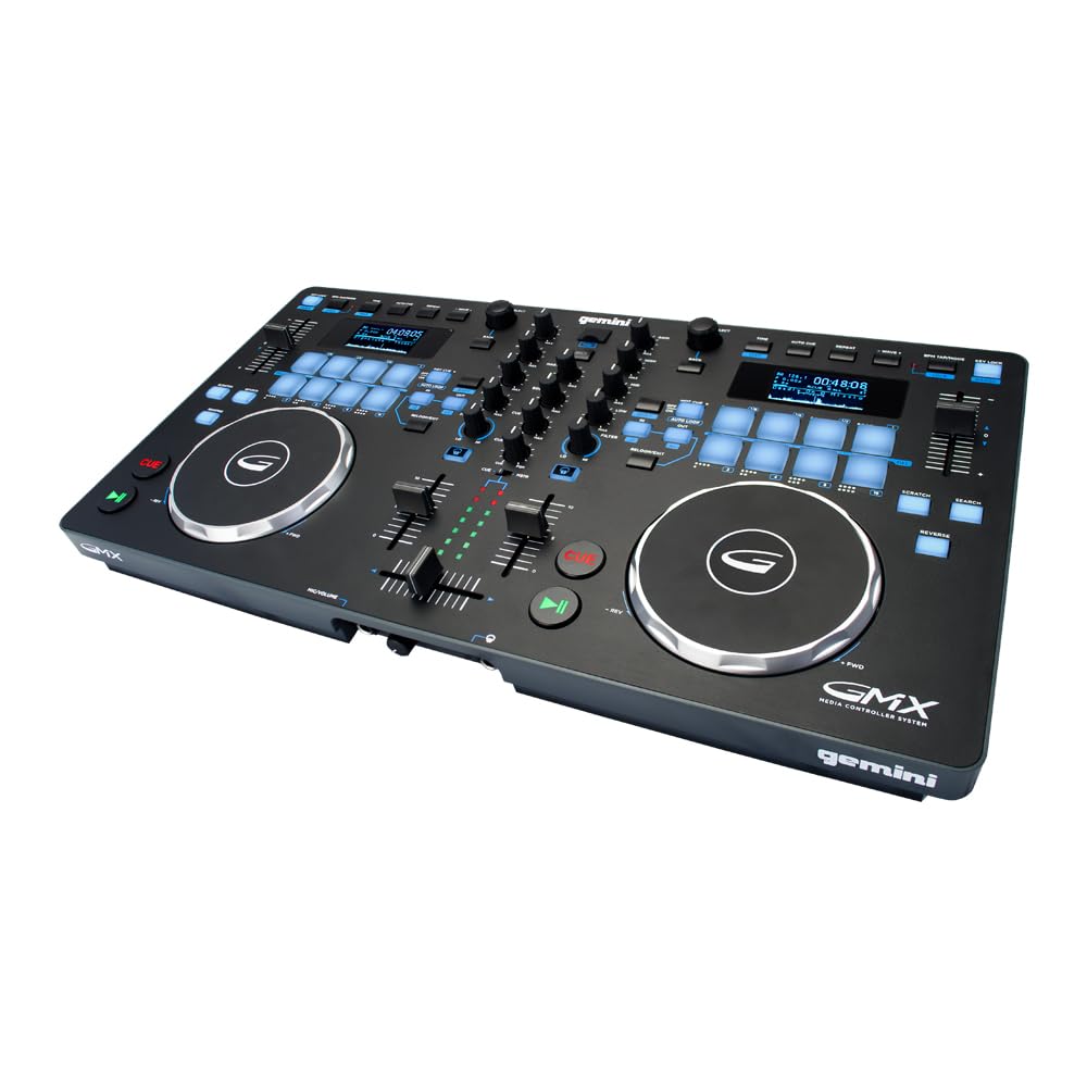 Gemini Sound Gmx Versatile Dj Controller & Media Player - Compact Usb/Midi System With Virtualdj Le, Ideal For Mobile Djs & Live