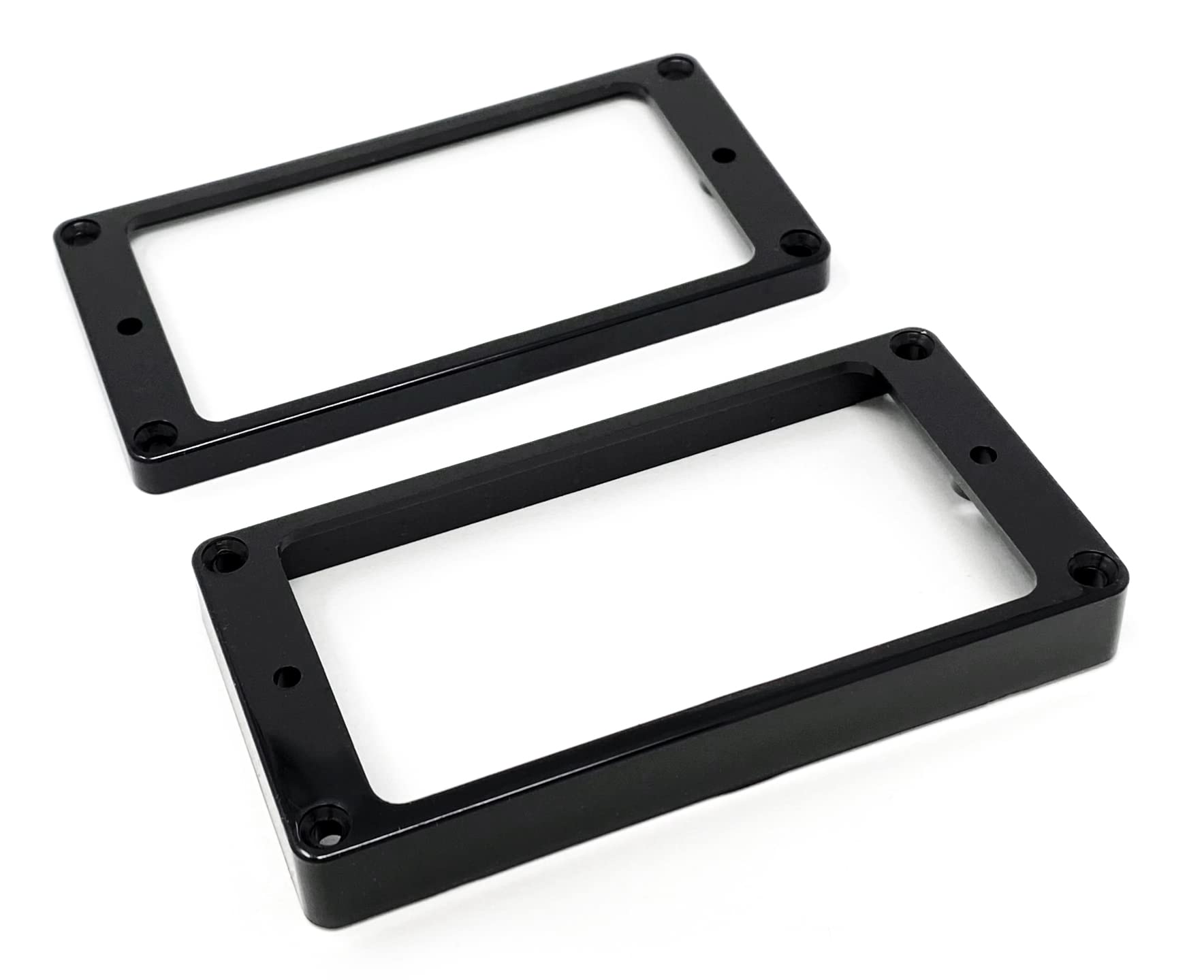 Vintage Forge Black Flat Bottom Humbucker Pickup Mounting Ring Set (Bridge & Neck) Compatible With Gibson Les Paul Sg Guitars Hr