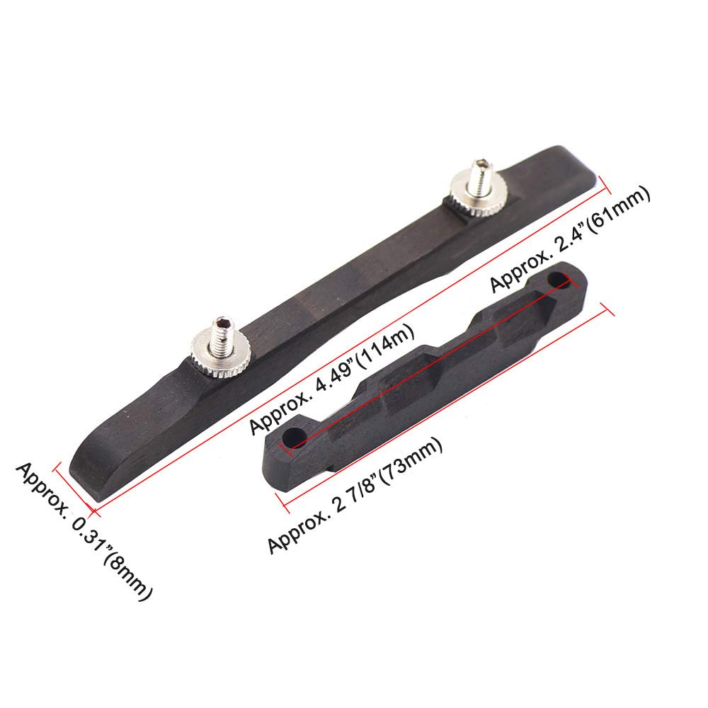 DISENS Ebony Mandolin Bridge Adjustable Guitar Strings Bridges Compensated Guitar Replacement Parts & Accessories