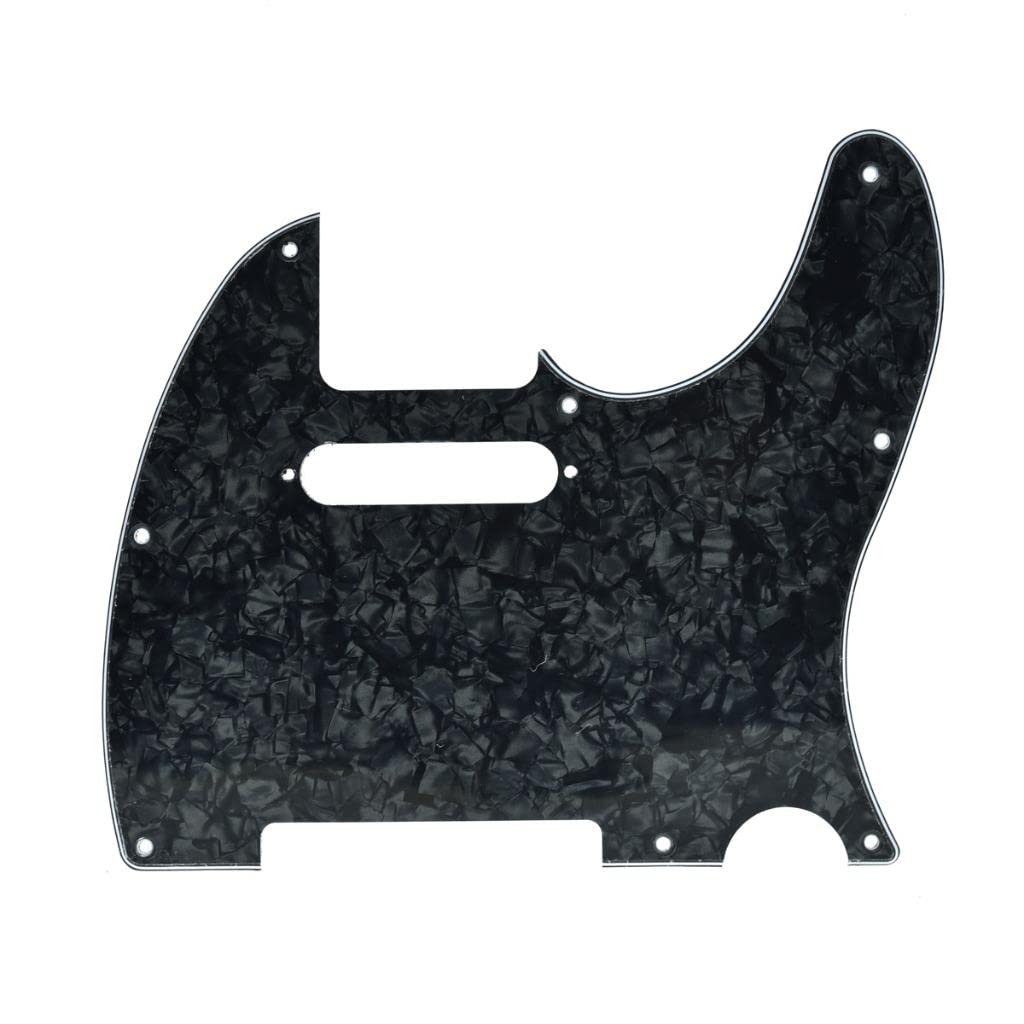 Kaish 8 Hole Tele Style Guitar Pickguard Tl Pick Guard With Pickup Mounting Screw Holes For Tele/Telecaster Black Pearl