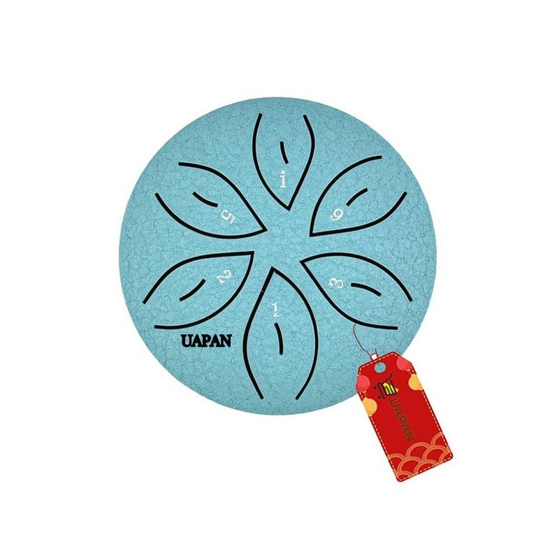 Uapan Steel Tongue Drum 6 Note, 3 Inch Percussion Instrument Handpan Drum With Bag, Music Book And Mallets For Kids And Adults M