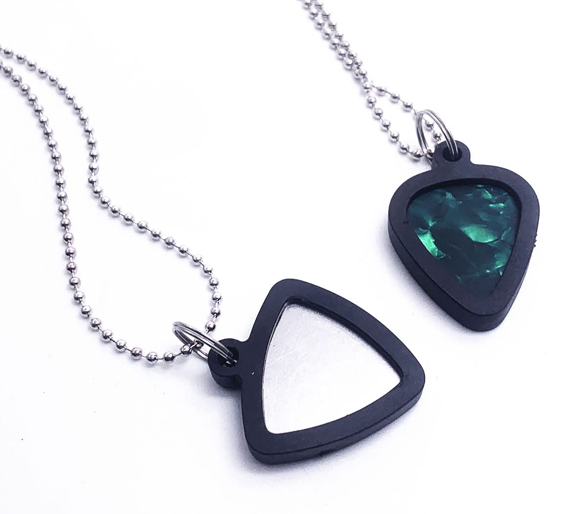 TUOREN 2 Set Guitar Pick Holder Necklace with 3pcs Stainless Steel Picks 3 Colorful Celluloid Pick for Electric Guitar Bass Ukul