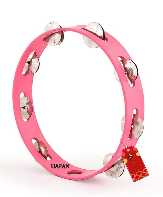 Uapan Without Fiber Dafli Musical Instrument I Dafli/Tambourine I Hand Percussion Musical Instrument(Pink, 10 Inch)