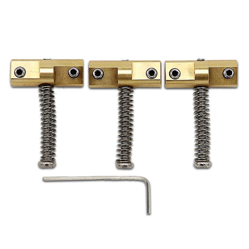 Wilkinson Guitar Bridge Compensated Brass Saddles Set -3pcs Vintage-Style Telecaster Electric Guitar Bridge Saddles - Replacemen