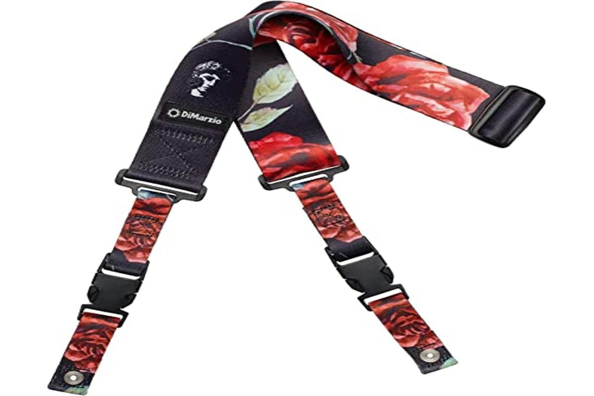 Dimarzio Polyphia Cliplock Strap - Rose On Black