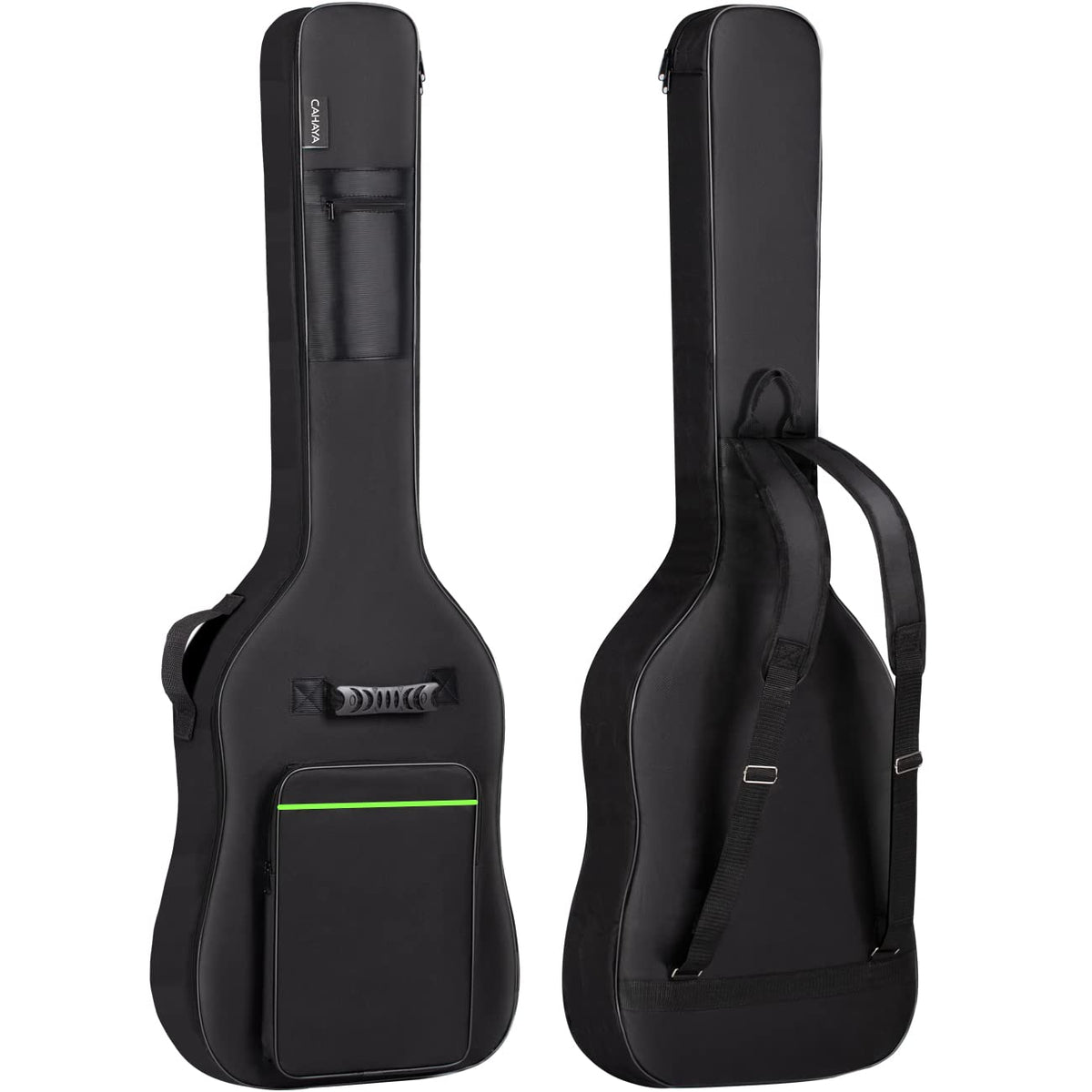 Cahaya Bass Guitar Bag Gig Bag 0.3In Padding Black Padded Backpack Soft Electric Bass Case Green Cy0292