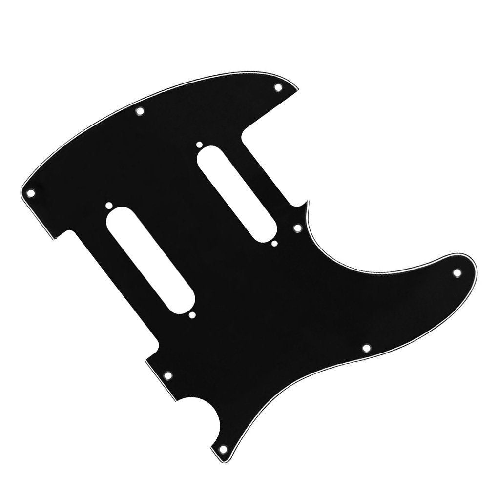 IKN 3Ply Black 8 Hole Guitar Tele Pickguard Plate with Screws Fit Fender Nashville Telecaster Pickguard Replacement