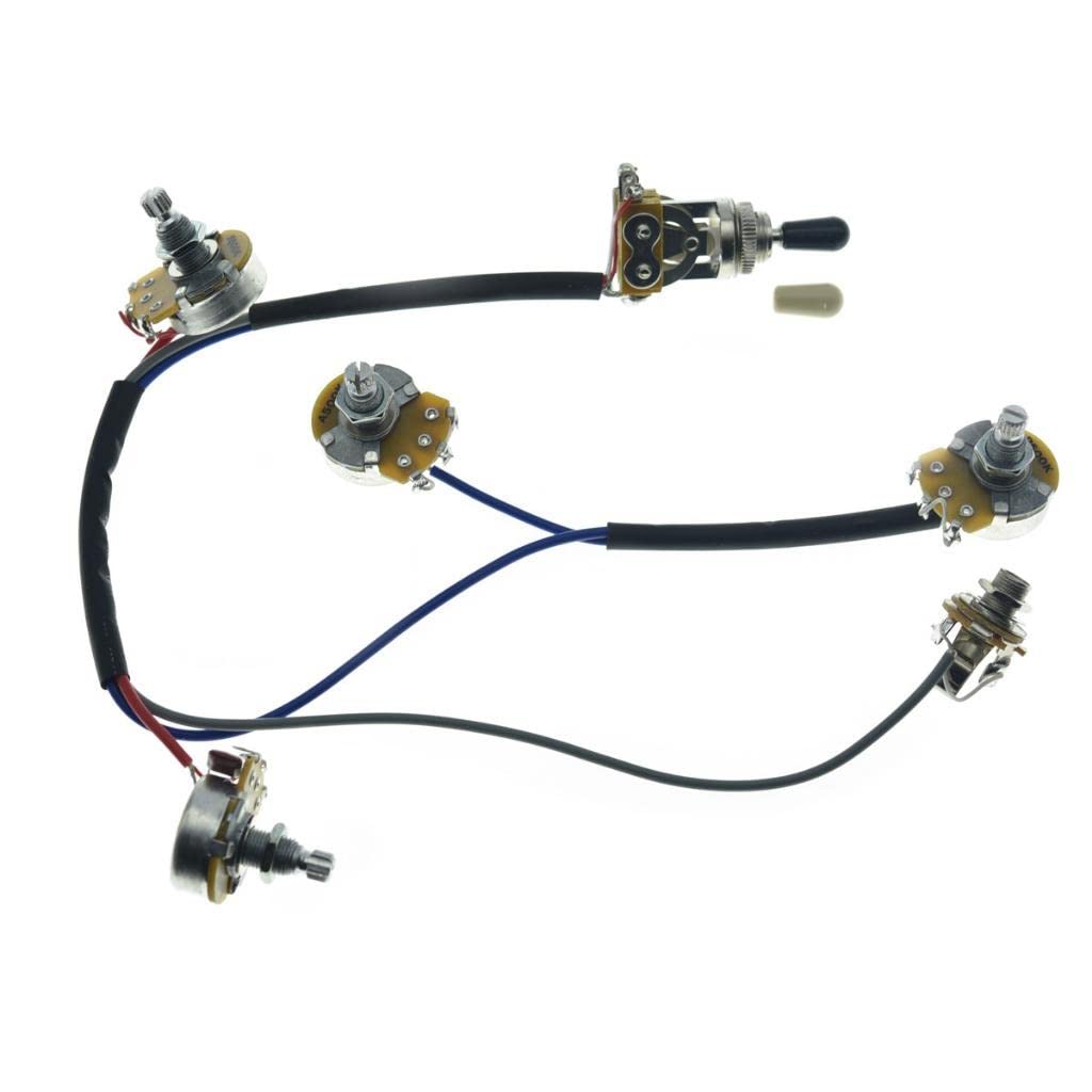 Guitar Prewired Wiring Harness Humbucker Solderless Wiring Harness 2V2T With 500K Pots And 3 Way Toggle Switch For Dot Series