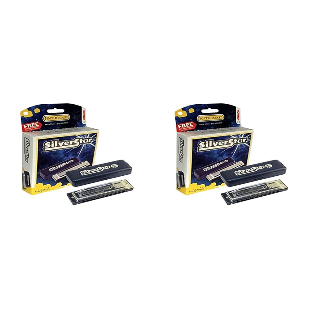 Hohner Silver Star M50401X C-Harmonica, Silver (Pack Of 2)