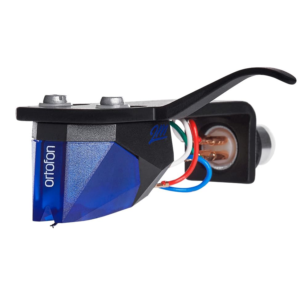 Ortofon 2M Blue Premounted - 2M Blue Pickup Mounted On Sh-4 Black Headshell | Easy Mount On S-Shaped Tone Arms | Blue/Black