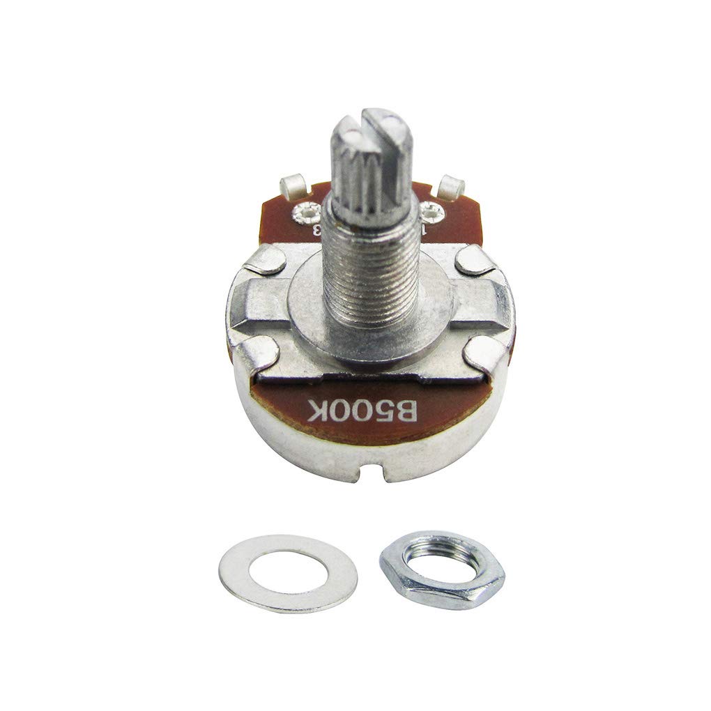 FLEOR 4pcs Full Size Guitar Tone Pot 18mm Shaft Linear Taper Potentiometer B500K
