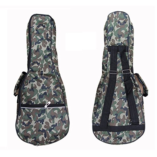 HOT SEAL Waterproof Durable Colorful Ukulele Cotton Case Bag with Storage (21in, Camouflage)