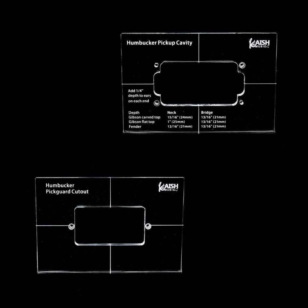 KAISH Humbucker Pickup Routing Template K1627+K1628 Acrylic Clear 2pcs ...