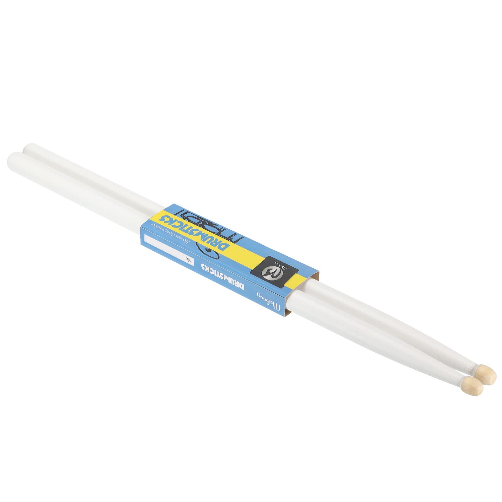 PATIKIL Maple Wood Drumstick Anti Slip Drum Stick 5A White 1 Pair for Drumming Musical Instrument Percussion