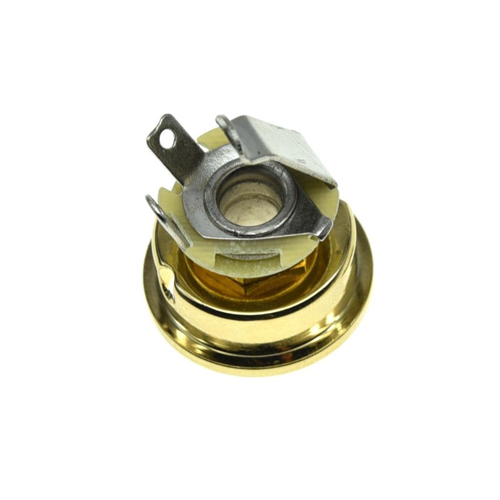 Dopro Gold Electric Guitar Jackplate Metric Brass Electrosocket Jack Plate with Gold Brass Mono Output Jack and Screws Fits Impo