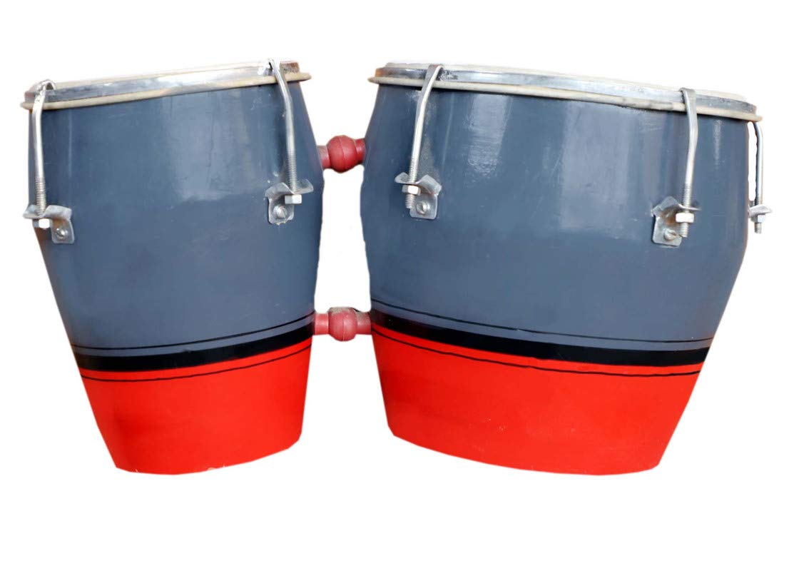 Gt Manufacturers Professional Two Piece Hand Made Wooden Bango Drum Set (Purple&Orange)