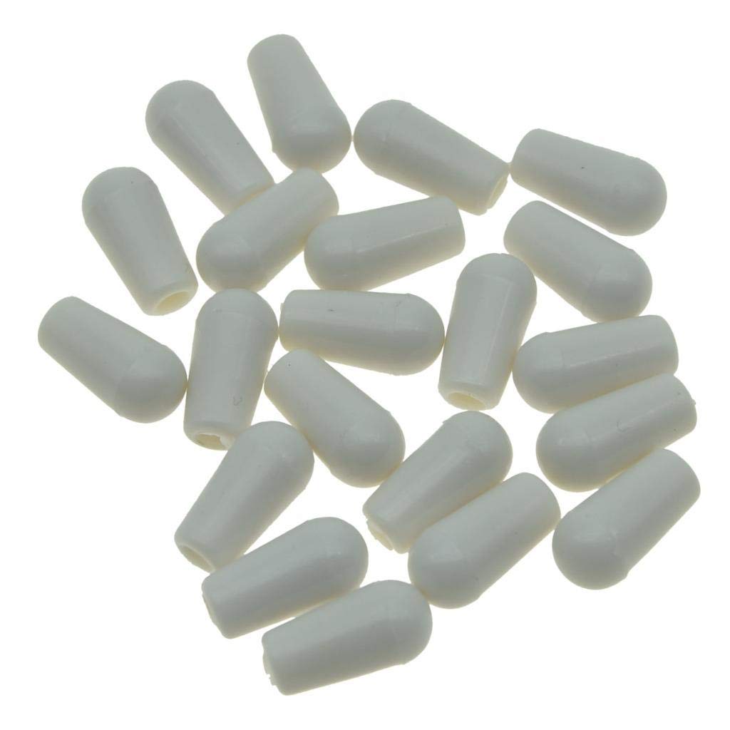 Kaish 20Pcs Metric M3.5/M4 Guitar 3 Way Toggle Switch Tip Switch Knobs Guitar Switch Cap For Epi Lp Les Paul White