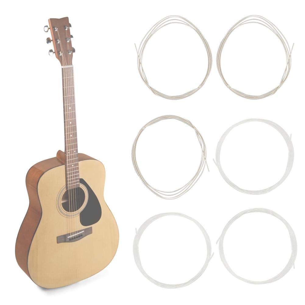 6pcs/Set Folk Guitar String Replacement Parts Acoustic Guitar Nylon Core Strings Kit Musical Instrument Accessories Performance
