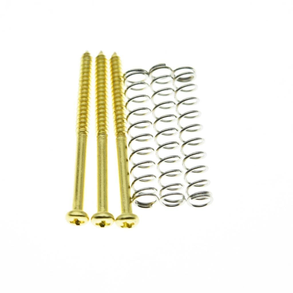 KAISH Pack of 20 Bass Guitar Pickup Mounting Screws Pickup Springs for Precision P Bass or J Bass or P90 Soap Bar Pickups Gold
