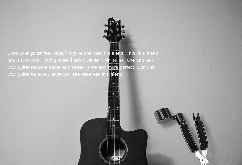 Guitar String Winder Cutter Pin Puller - 3 In 1 Multifunctional Guitar Maintenance Tool/String Peg Winder + String Cutter + Pin