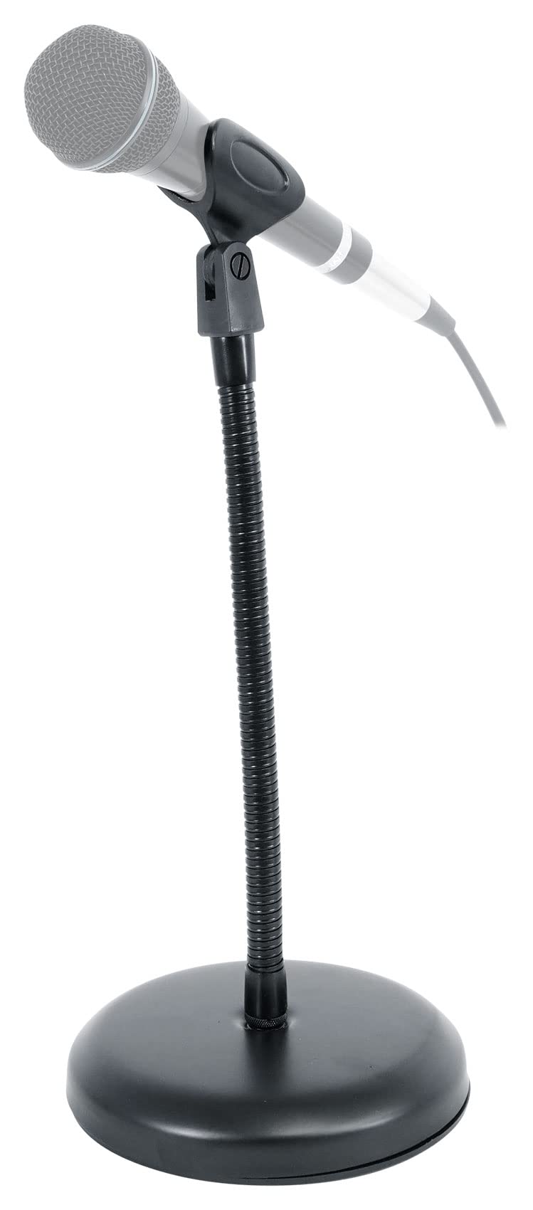 Rockville RDMS7 Desktop Mic Stand w 11.8'' Gooseneck+Weighted Base+Webcam Adapter