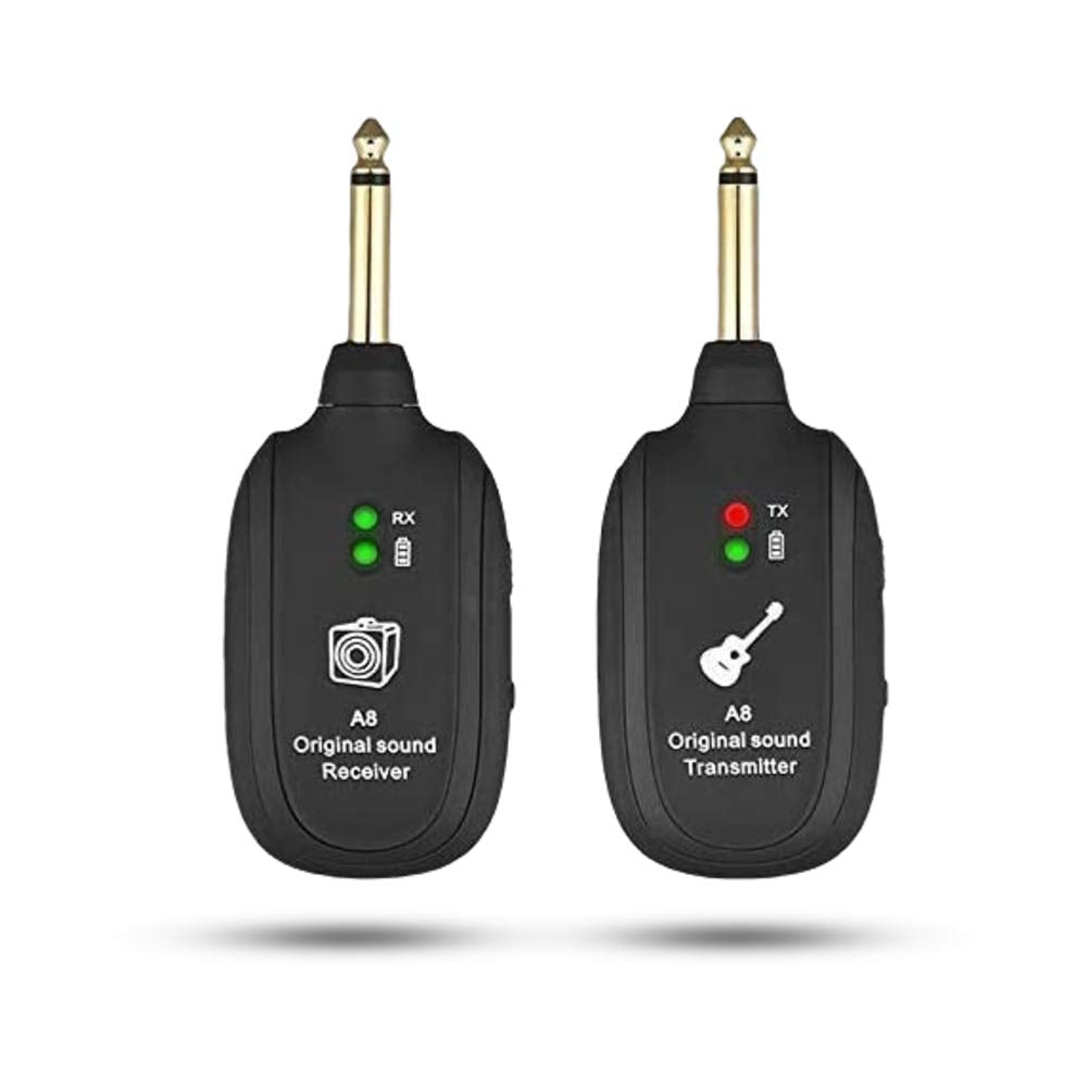 Careflection Uhf Wireless Guitar System, Transmitter Receiver With Built-In Rechargeable Battery, Audio Transmission Set For Ele