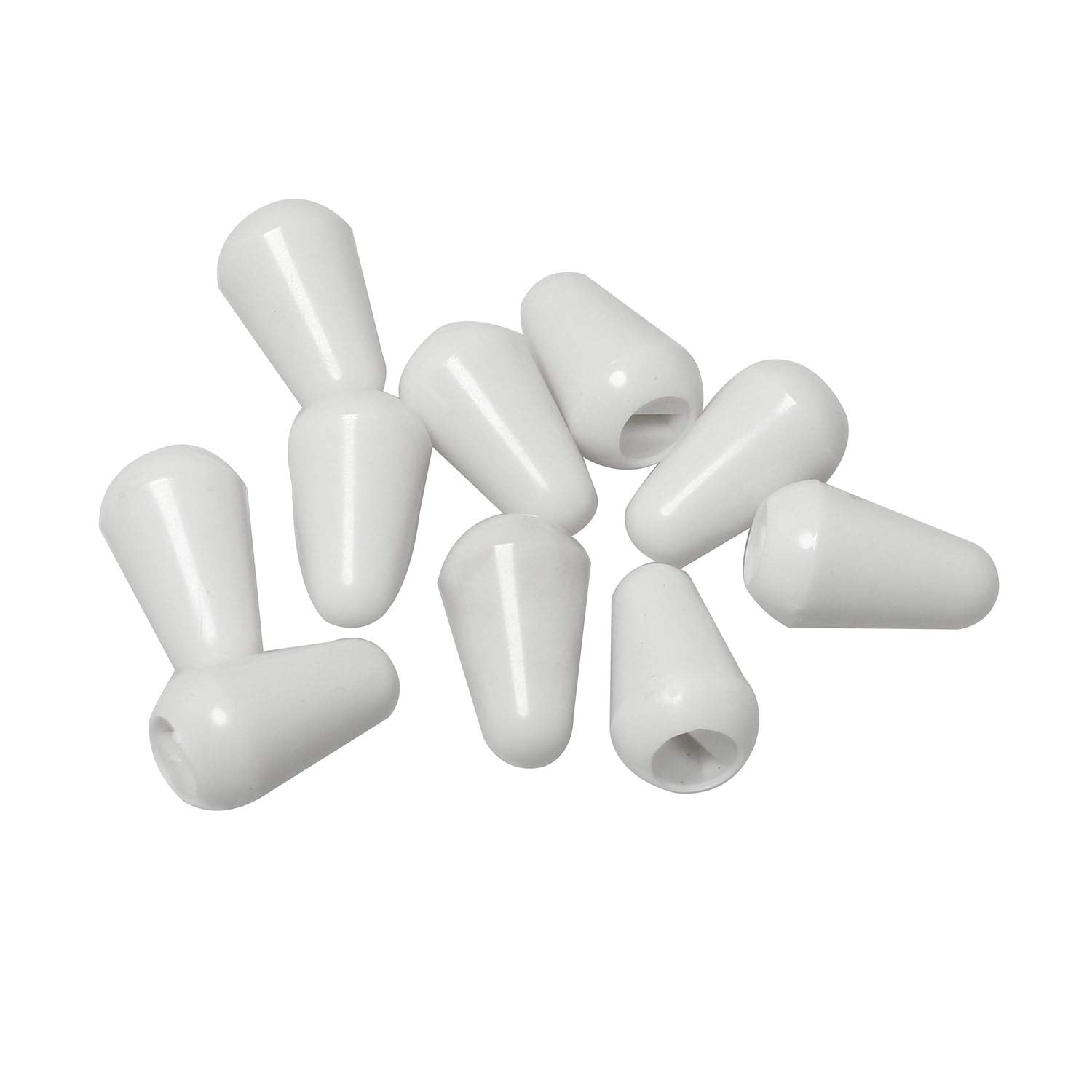 RuiLing 10pcs M3.5 Plastic 3 Way Toggle Switch Knob Tip Caps for Electric Guitar Parts Accessories Switch Cap Off-White