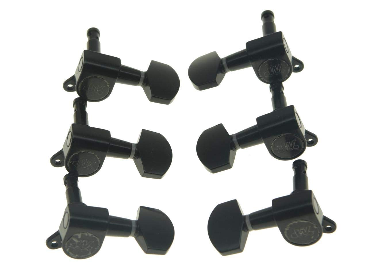 Wilkinson 3L3R Black E-Z Post Guitar Tuners EZ Post Guitar Tuning Keys Pegs Machine Heads for Acoustic Guitars