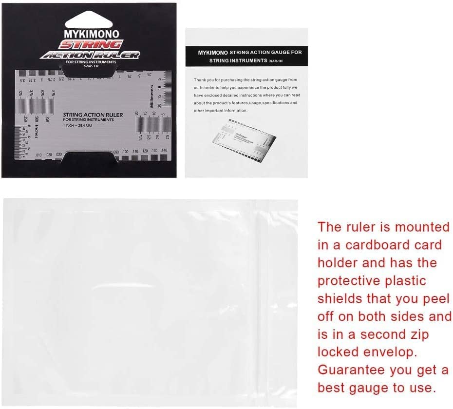 String Action Gauge Ruler, Guitar Height Gauge Set Up Tool for Electric Bass and Acoustic Guitar