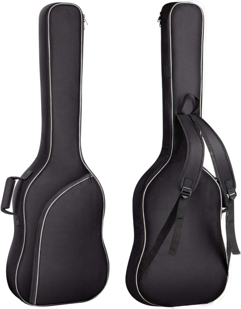 Glow Wings Bass Guitar Bag Gig Bag Backpack Padded Soft Case 0.3 Inch Padding Lightweight Black Electric Bass Case