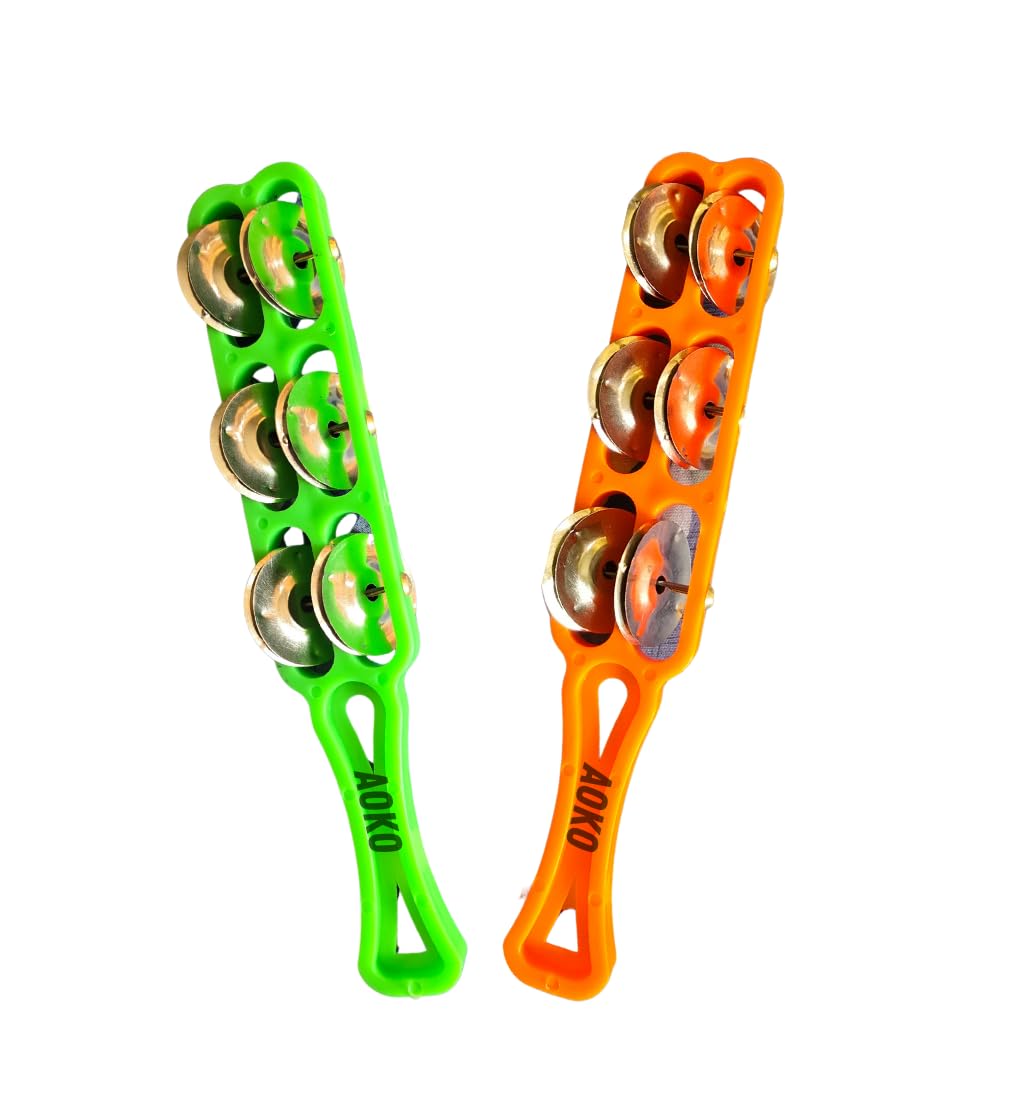 AOKO Plastic Taal Kanjira/Kartal Musical Instrument for Kirtan I Puja-Bhajans/Kirtan, Bhajan, Puja & Devotional Music (Pack of 2