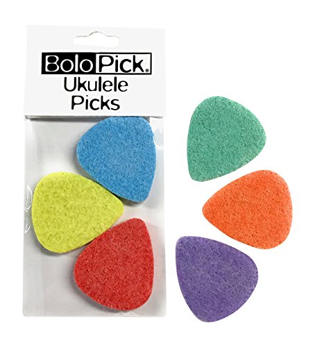 Felt Ukulele Picks, 6 Piece Bolopick Original Felt Pick Recipe For Ukulele, Guitar, Bass, Autoharp, Banjo, Made In Usa