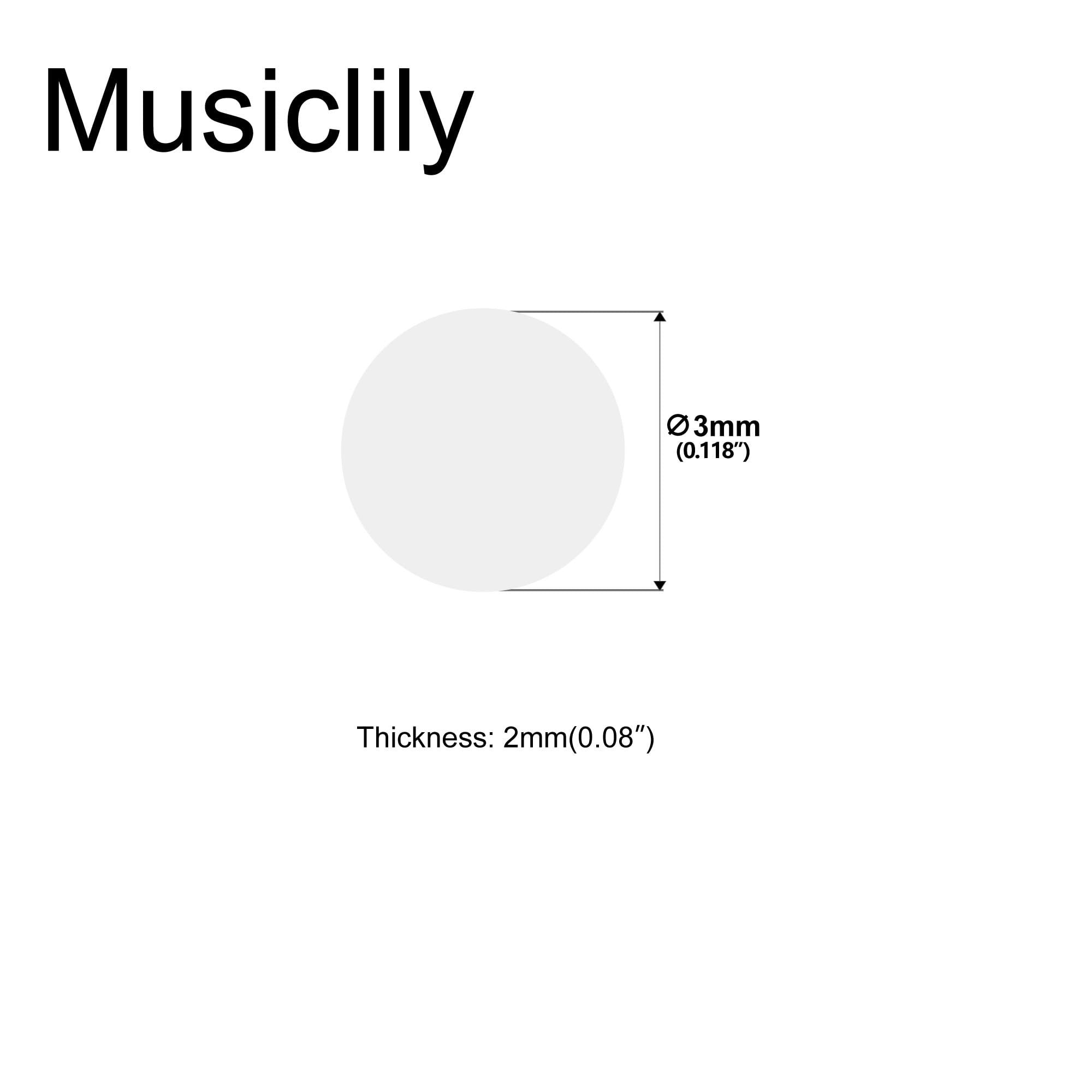 Musiclily Pro 3mm Natural Paua Abalone Shell Guitar Fretboard Inlay Dots (Set of 20)