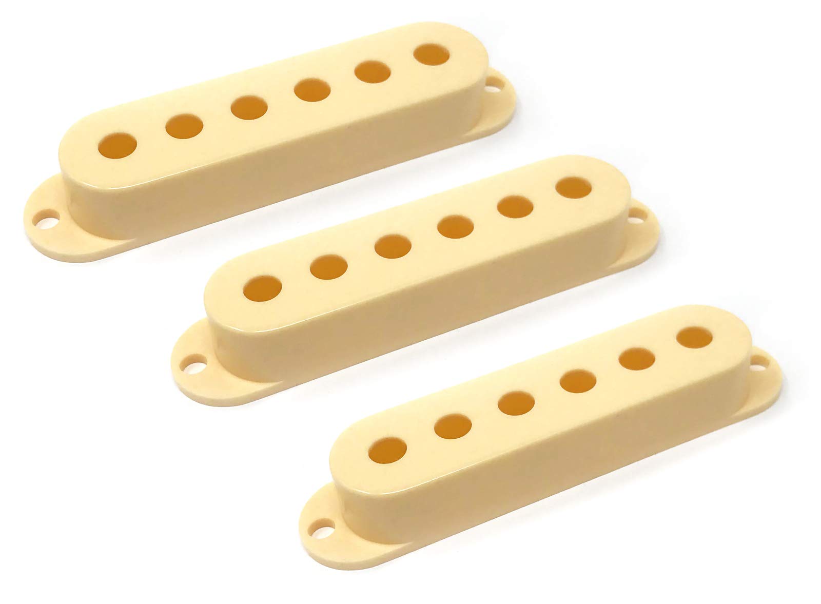 Vintage Forge Cream Plastic Single Coil Pickup Covers For Fender Stratocaster Strat Electric Guitar (Set Of 3) Pcst-Crm