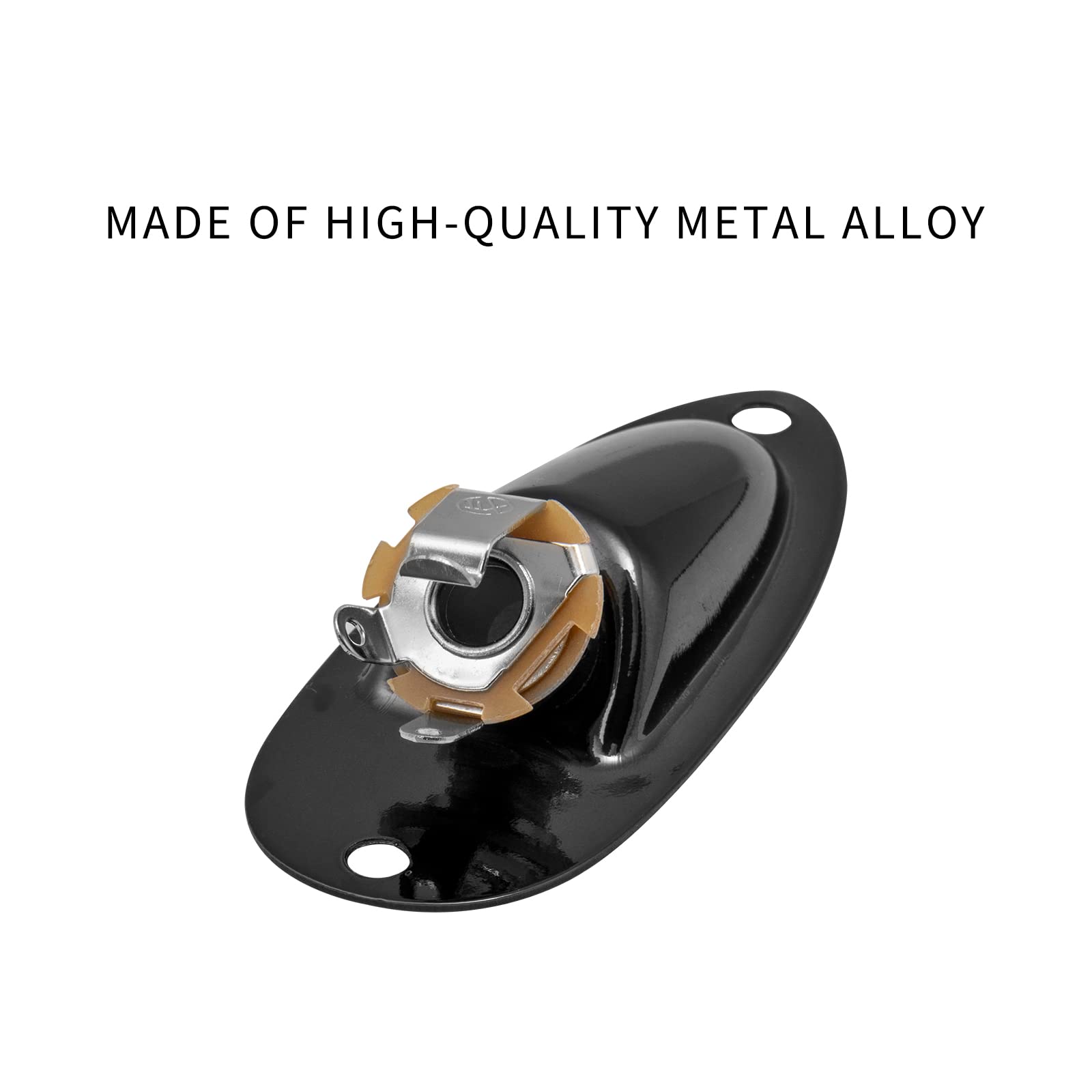 Cheerock Black Guitar Jack Plate, Guitar Input Output Jack Socket Plate, Guitar Boat Style Jack Plate, Guitar Jack Plate with Sc