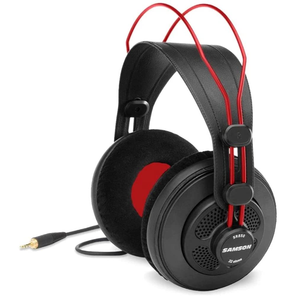 Samson Sr860 Over-Ear Professional Semi-Open Studio Reference Small Headphones Headset - For Mobile Music Mixing, Monitoring, Re