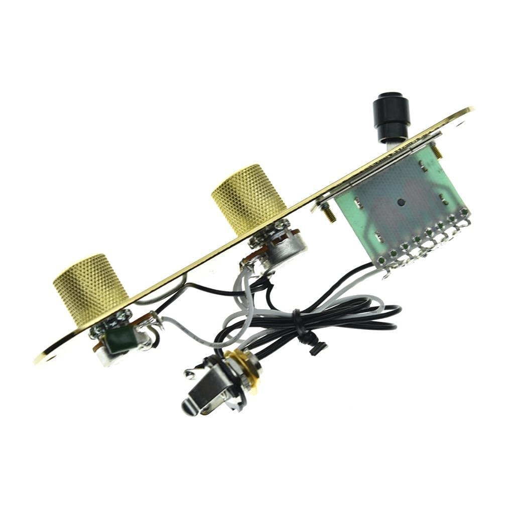 Dopro Loaded Control Plate Pre-Wired 3-Way Control Plate with Wiring Harness for FD Tele/Telecaster Guitars Gold
