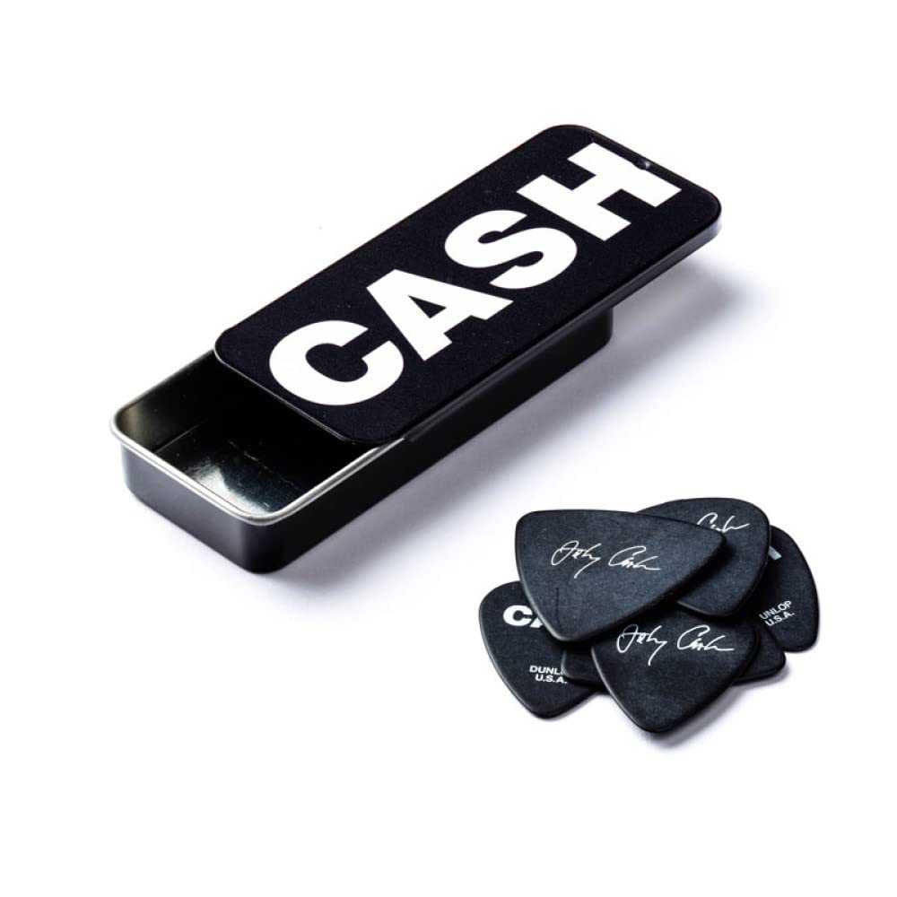 Jim Dunlop Medium-6 Johnny Cash Bold Pick Tin (26903152401)