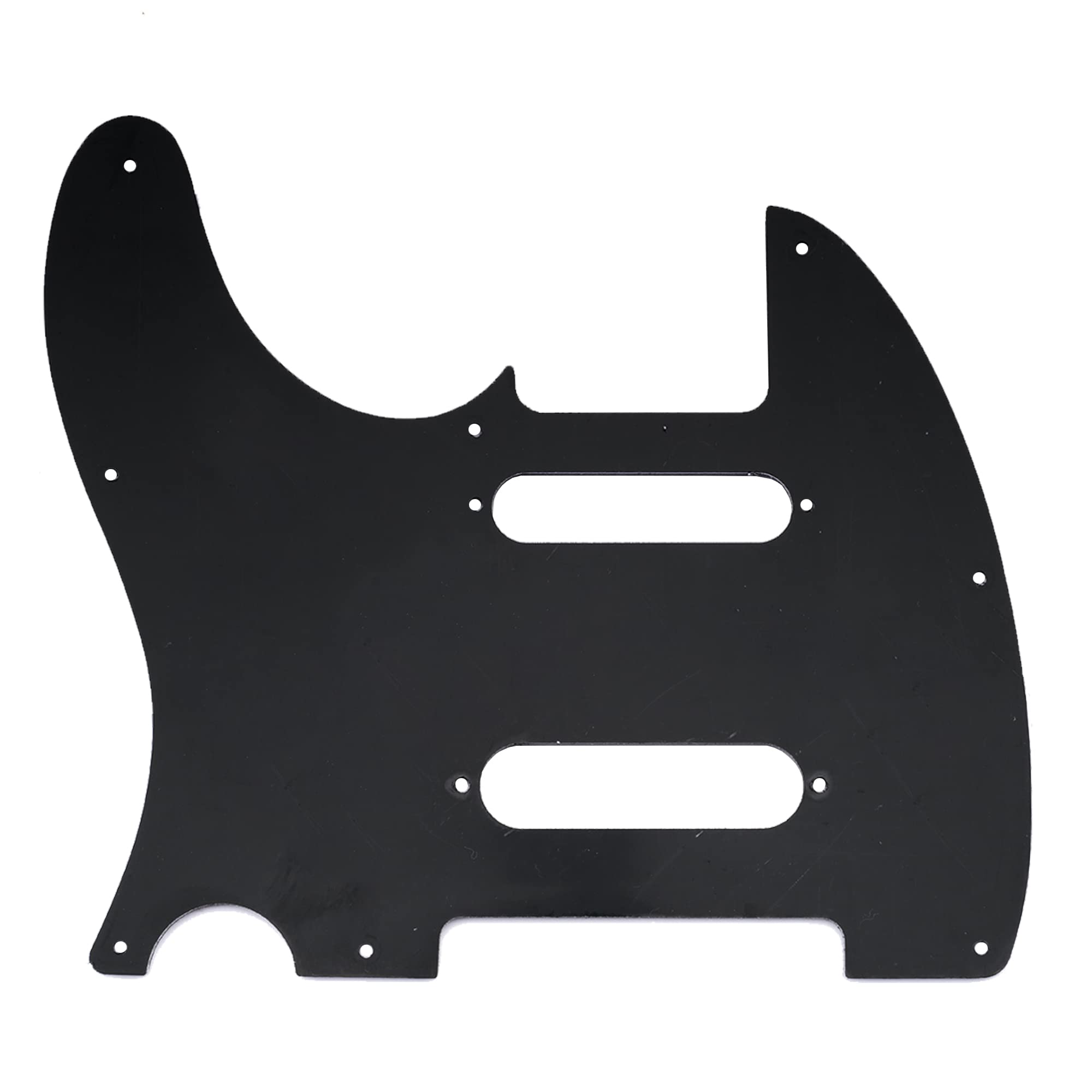 Musiclily Pro 8 Holes SS Guitar Tele Pickguard for USA/Mexico Fender Deluxe Nashville Telecaster Electric Guitar, 4Ply Black Pea