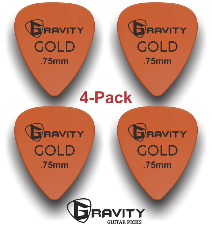 Gravity Gold Series Guitar Picks - Ideal For Beginners And Professionals - Lightweight, Durable, And Provides Superior Grip - Pa