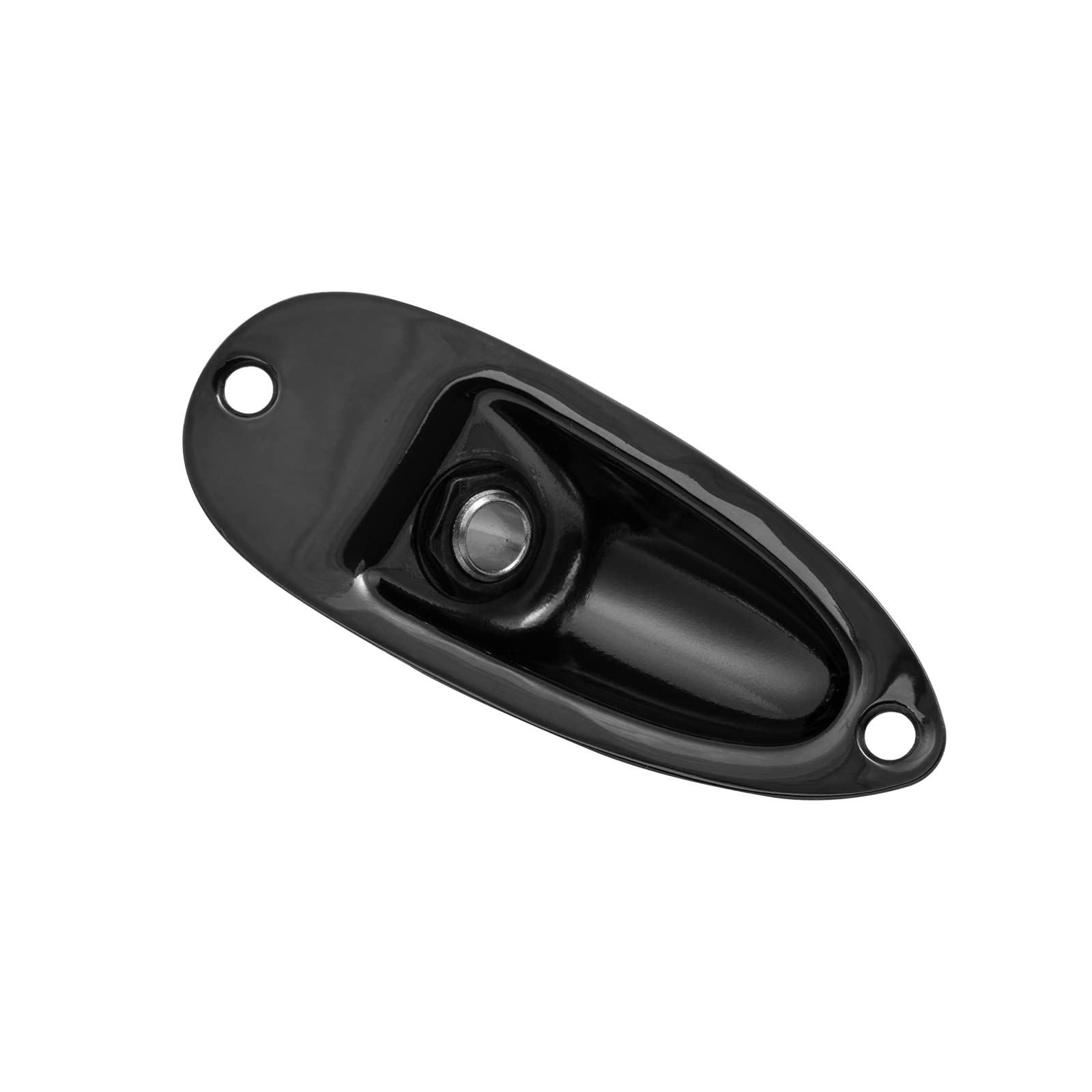 Cheerock Black Guitar Jack Plate, Guitar Input Output Jack Socket Plate, Guitar Boat Style Jack Plate, Guitar Jack Plate With Sc