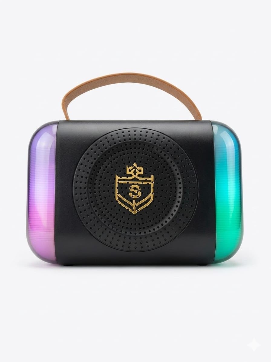 Van Allen 15W Rechargeable Bluetooth Karaoke Speaker With Microphone, Led Lights, Portable Wireless Speaker For Kids And Adults 