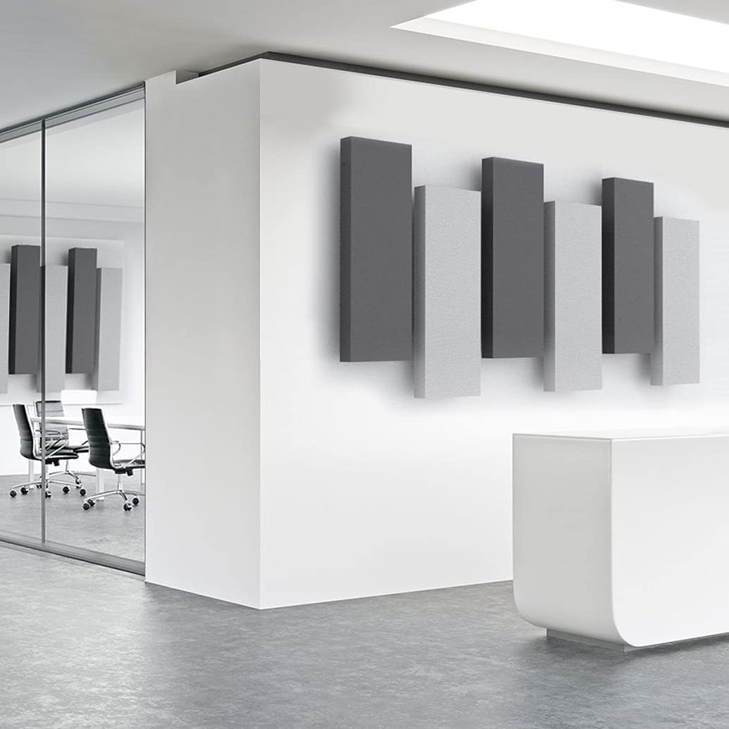Acoustimac Dmd Stagger Acoustic Panel Design Pack: 6 Pcs 6)3'X1'X2'' 3-Gray & 3-Charcoal