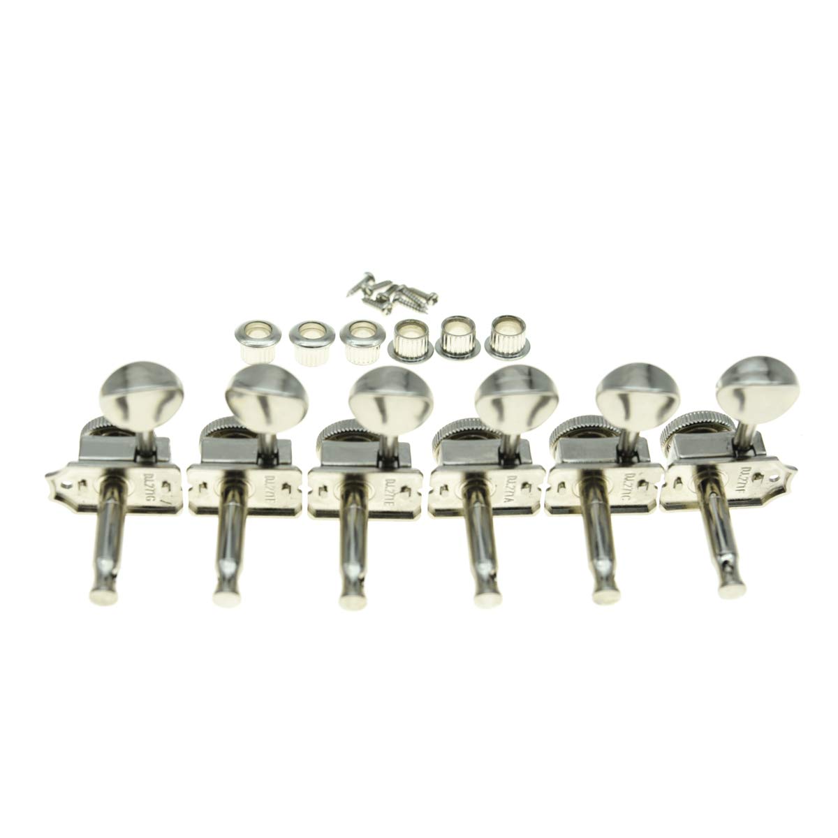 KAISH 6 Inline Guitar Vintage Style Locking Tuners Guitar Tuning Keys Guitar Lock Machine Heads for Strat Tele Nickel