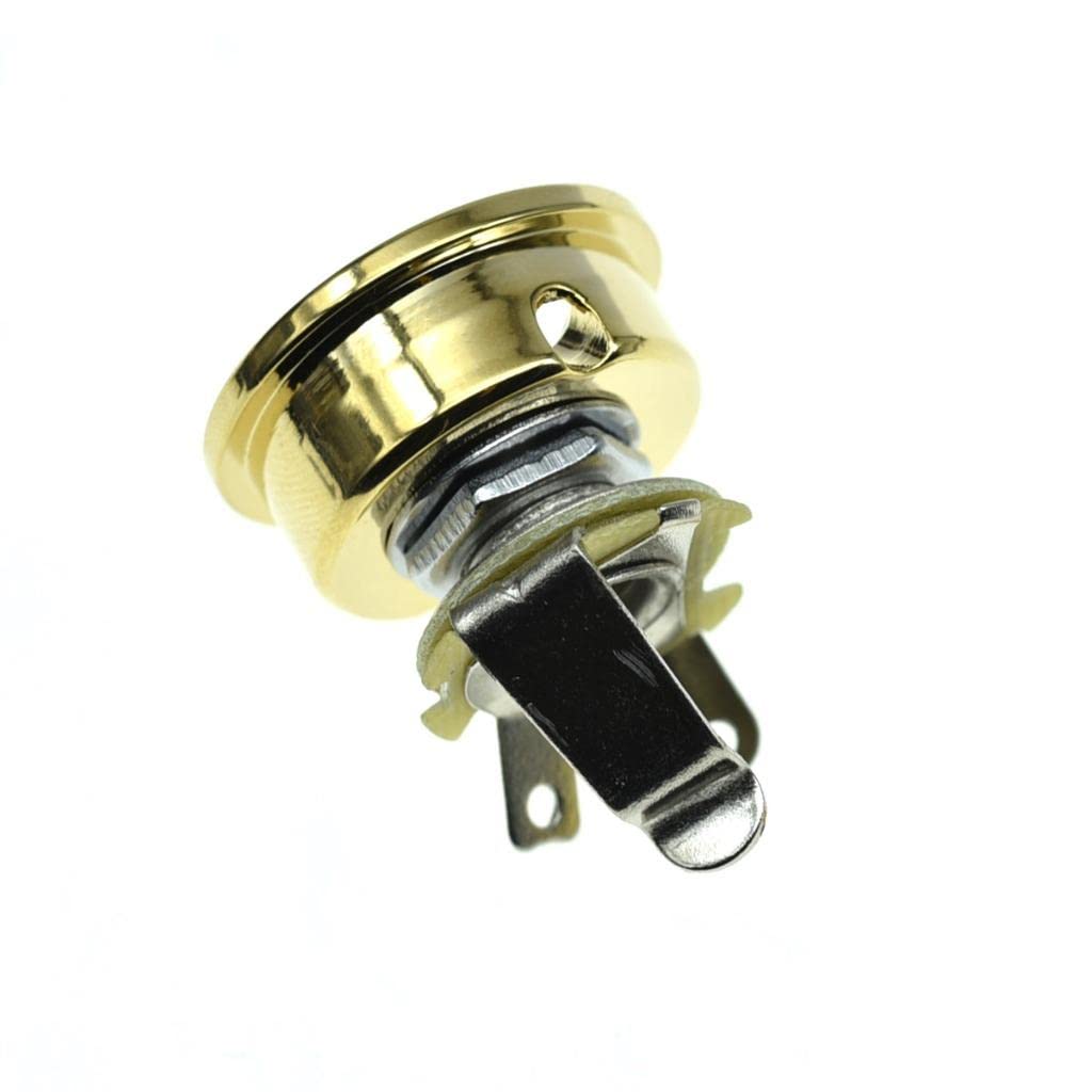 Dopro Gold Electric Guitar Jackplate Metric Brass Electrosocket Jack Plate with Gold Brass Mono Output Jack and Screws Fits Impo