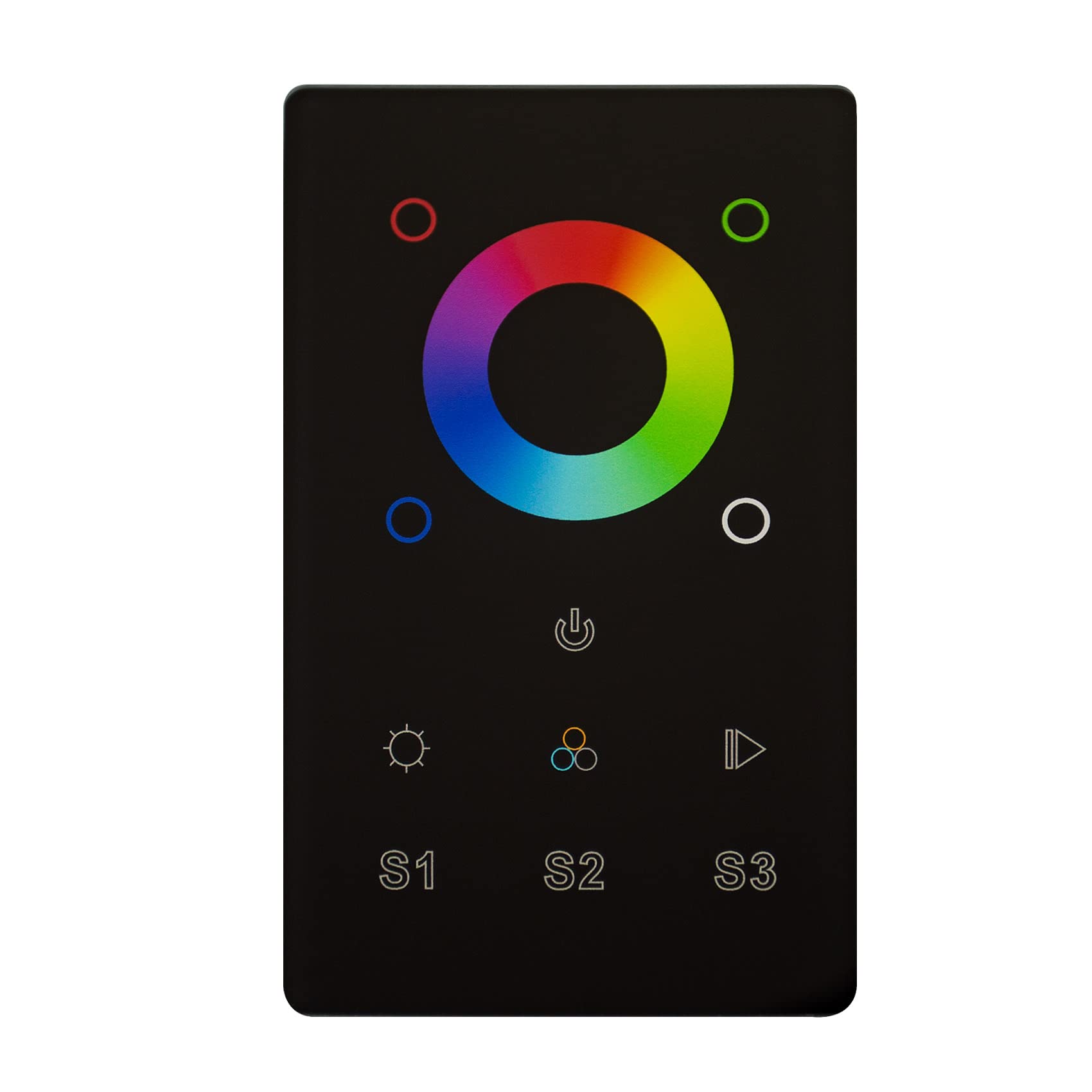 SIRS-E RGB & RGBW LED Touch DMX Wall-Mounted Controller SR-2812B-DMX-US - Black