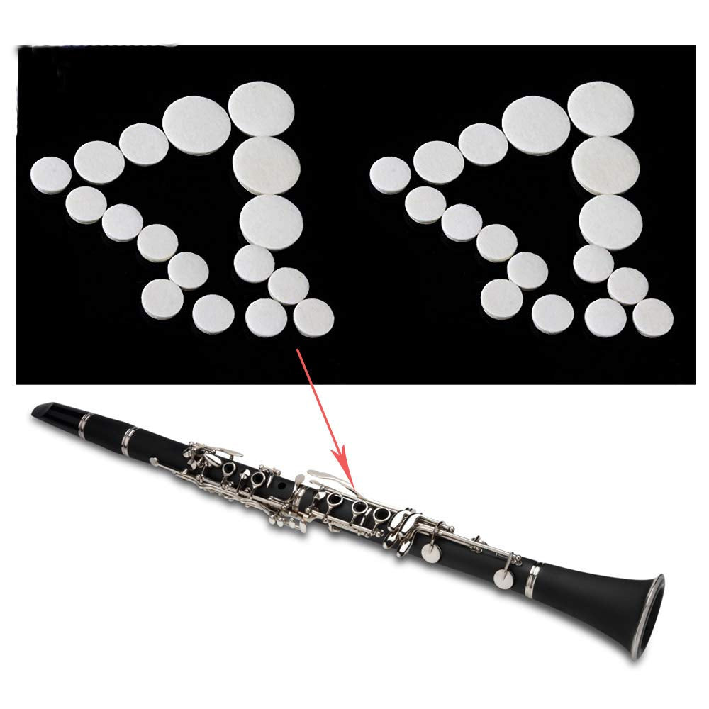 Comidox 17pcs/Set Clarinet Leather Pads for Exquisite Wind Instrument Replacement Accessories 2Sets